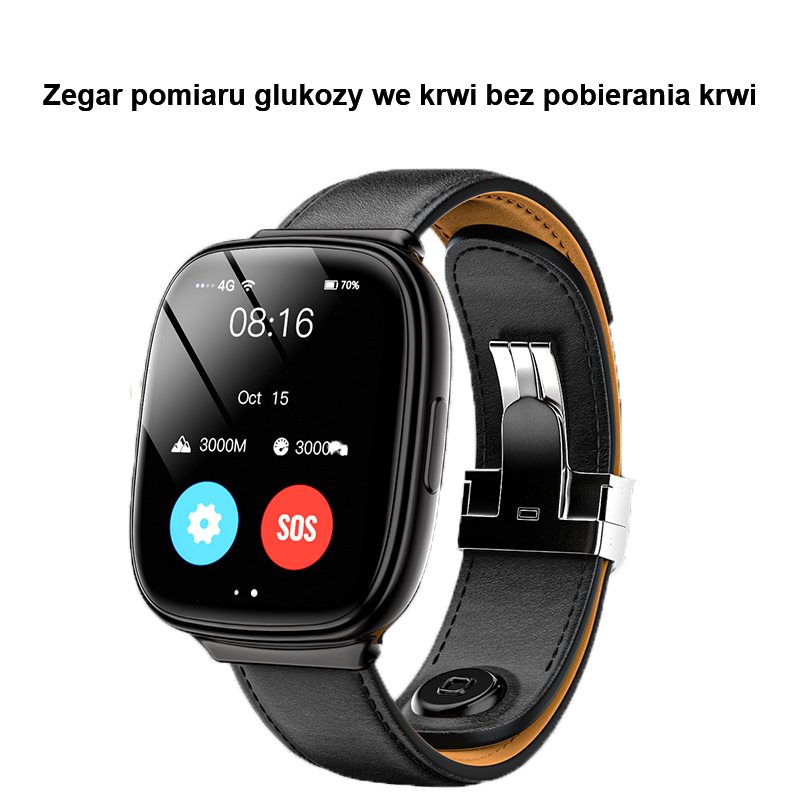 Nieinwazyjny pomiar poziomu cukru we krwi/ciśnienia krwi + dokładny pomiar tlenu we krwi i tętna 